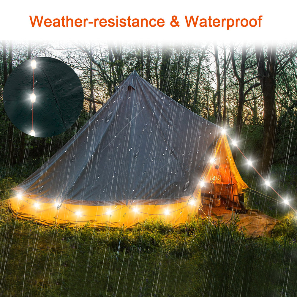 String Lights Indoor Outdoor with Solar Panel Charger Waterproof Rechargeable 17 LEDs Detachable 30FT (9M) Long of 7 Lighting Modes