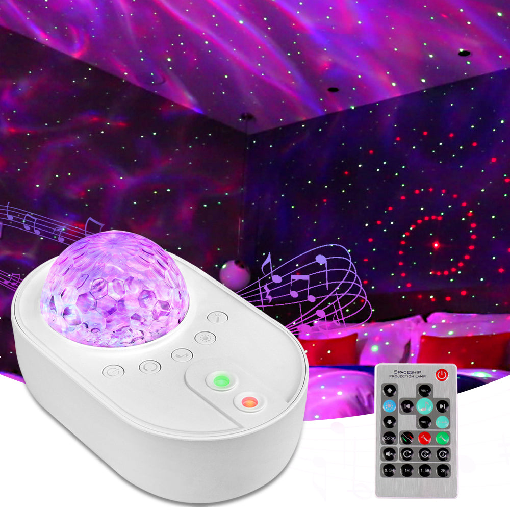 Galaxy Star Night Light Projector LED Ocean Wave Remote Bluetooth Music Speaker